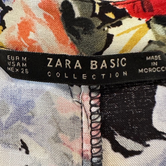 ZARA BASIC BLACK FLORAL MIDI DRESS - M - Picture 4 of 7